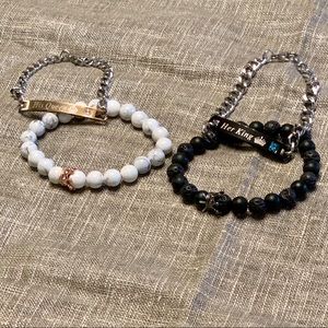 His + Hers Chained and Beaded Bracelet Set